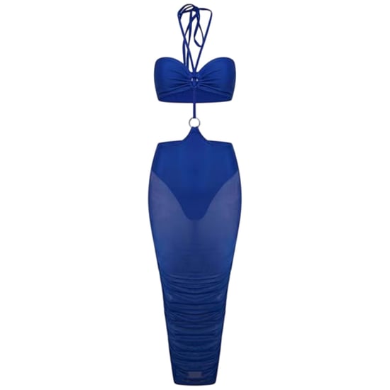 Honeyz - Bodycon Kleid für Damen, Neckholder, Netzmaterial (Blau) - Image 1