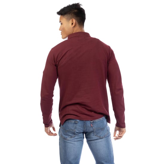 Peter Werth - "Noaks" Poloshirt für Herren, Langärmlig (Burgunderrot) - Image 3
