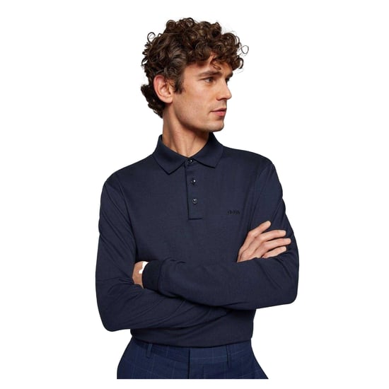 Boss - "Pado 30" Poloshirt für Herren, Langärmlig (Marine) - Image 4