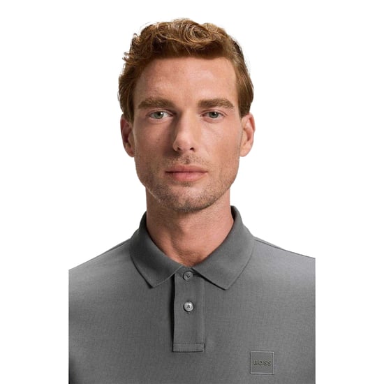 Boss - "Passerby" Poloshirt für Herren, Schmal, Langärmlig (Grau) - Image 4