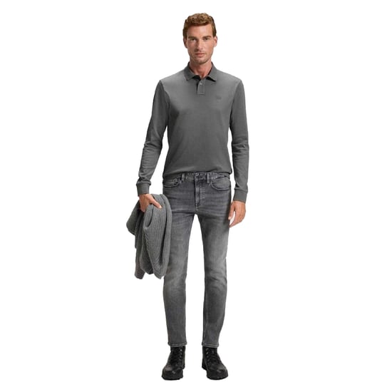 Boss - "Passerby" Poloshirt für Herren, Schmal, Langärmlig (Grau) - Image 5