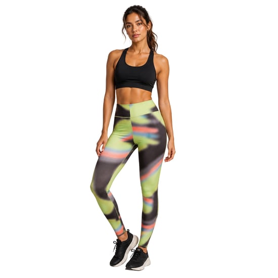 Diadora - Leggings für Damen , Training (Schwarz/Grün) - Image 1