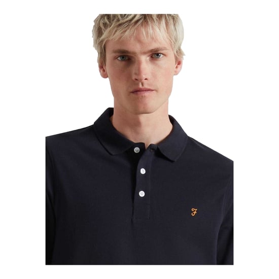 Farah - Poloshirt für Herren, Baumwollmischung, Langärmlig (wahres Marienblau) - Image 3
