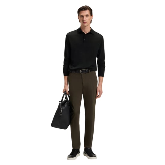 Boss - "Lanciomne" Poloshirt für Herren, Langärmlig (Schwarz) - Image 4