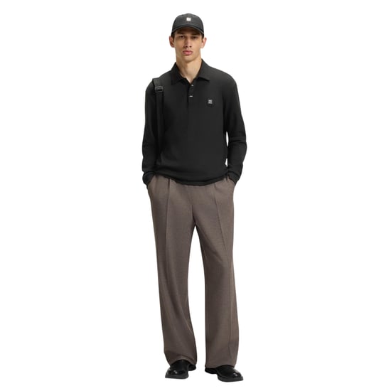 Hugo - Poloshirt für Herren, Mit Kragen, Langärmlig (Schwarz) - Image 1