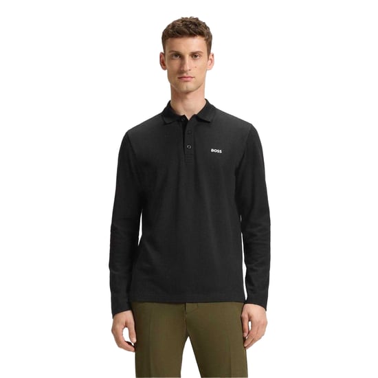 Boss - "Plisy" Poloshirt für Herren, Langärmlig (Schwarz) - Image 1