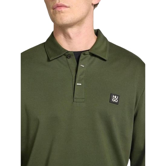 Hugo - Poloshirt für Herren, Mit Kragen, Langärmlig (Dunkelgrün) - Image 3