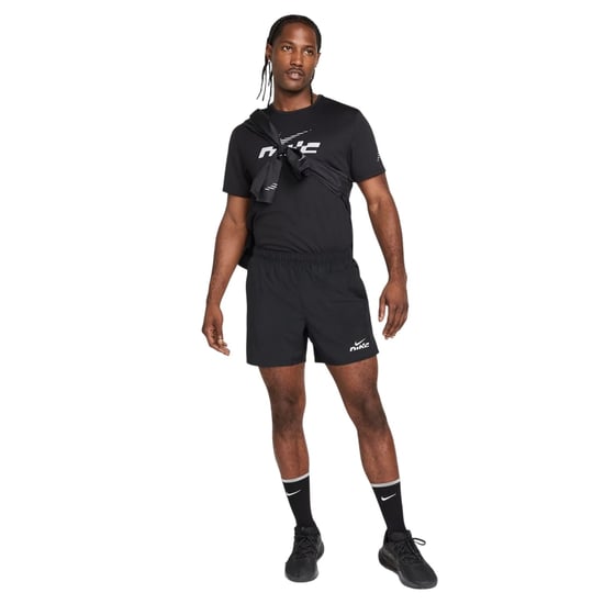 Nike - "Miler" T-Shirt für Herren, Mit UV-Schutz, Dri-FIT (Schwarz/Reflektierend) - Image 3