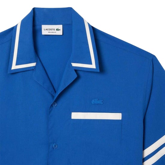 Lacoste - Hemd für Herren, Baumwolltwill, leger (Blau) - Image 3