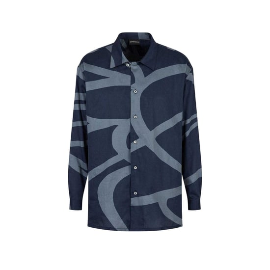Emporio Armani - Hemd für Herren, Baumwolle, Langärmlig (Blau) - Image 1