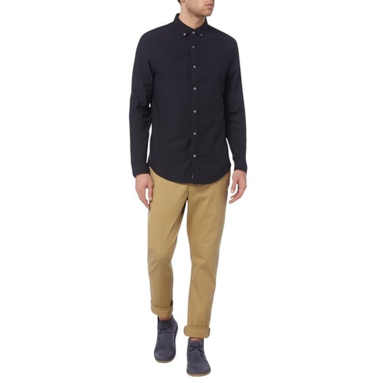 Original Penguin Herren Sticker Pete EcoVero Langarmhemd (Dunkelsaphir) - Image 4