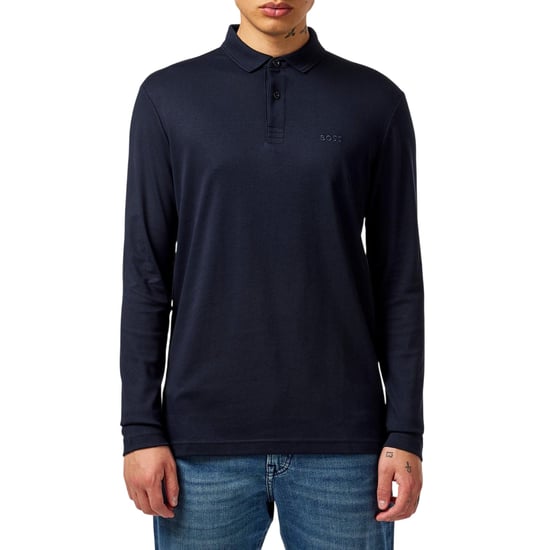 Boss - "Pirol" Poloshirt für Herren, Langärmlig (Dunkelblau) - Image 3