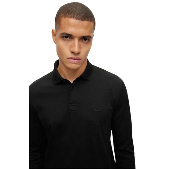 Boss - "Pirol" Poloshirt für Herren, Langärmlig (Schwarz) - Image 3