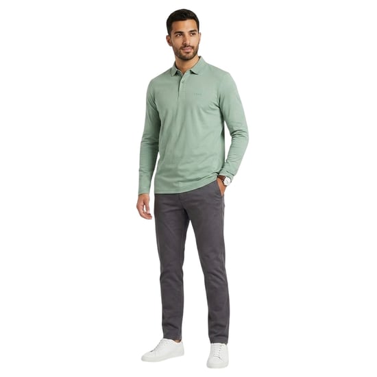 Boss - "Pirol" Poloshirt für Herren, Langärmlig (Grün) - Image 4