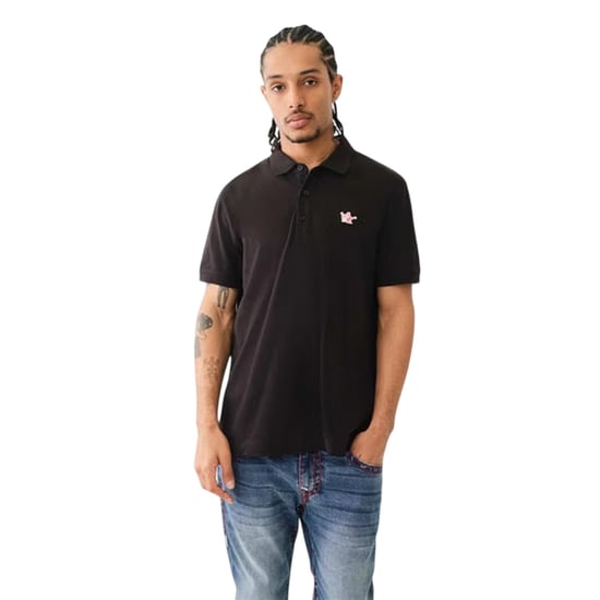 True Religion - Poloshirt für Herren, Logo (Samtschwarz) - Image 1