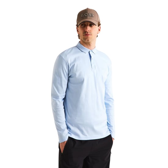 Boss - "Pirol" Poloshirt für Herren, Langärmlig (Blau) - Image 3