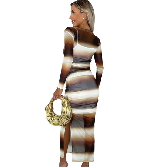 AX Paris - Midikleid für Damen, Transparent, Bodycon (Braun) - Image 3