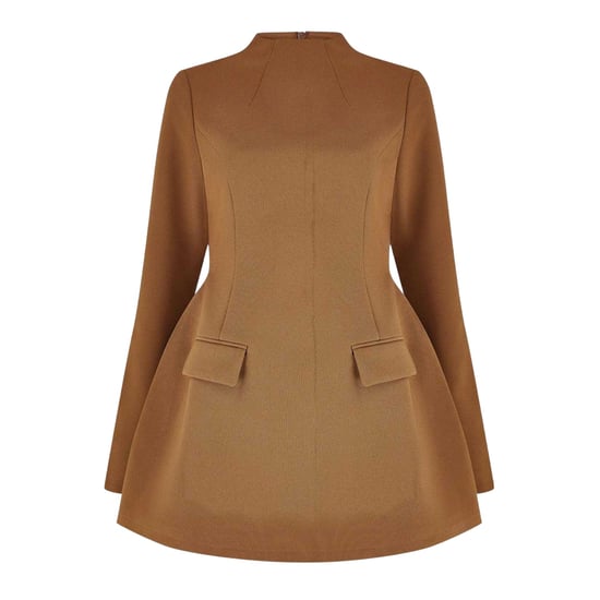 Odd Muse - Minikleid für Damen, Ausgestellt, Langärmlig (Oliv) - Image 2