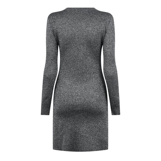 Off White - Bodycon Kleid für Damen, Rundhalsausschnitt (Silber/Weiß) - Image 2