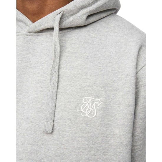SikSilk - "Essentials" Kapuzenpullover für Herren, Über den Kopf (Grau meliert) - Image 3