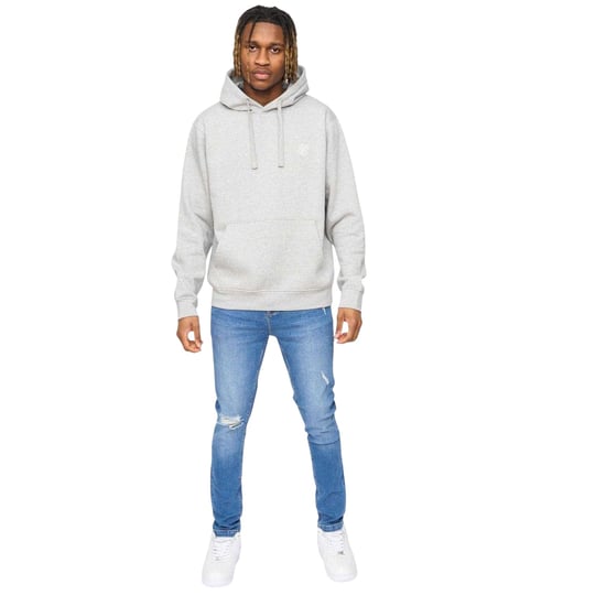 SikSilk - "Essentials" Kapuzenpullover für Herren, Über den Kopf (Grau meliert) - Image 4