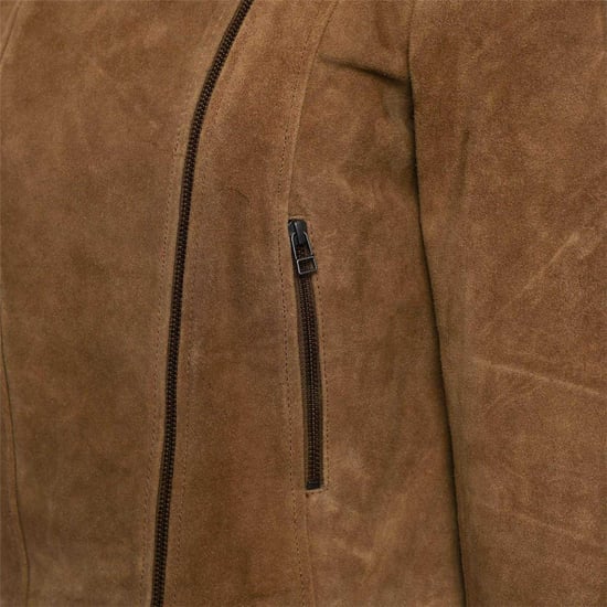 Elle - Bikerjacke für Damen, Wildleder (Hellbraun) - Image 3