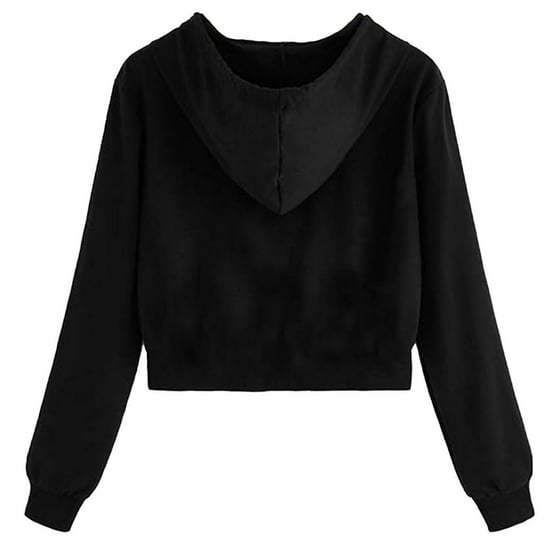 Miso - Kurz-Hoodie für Damen, leger (Schwarz) - Image 2