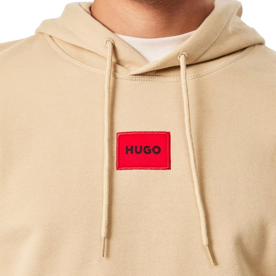 Hugo - Hoodie zum Überziehen für Herren, Baumwollmischung (Beige) - Image 4
