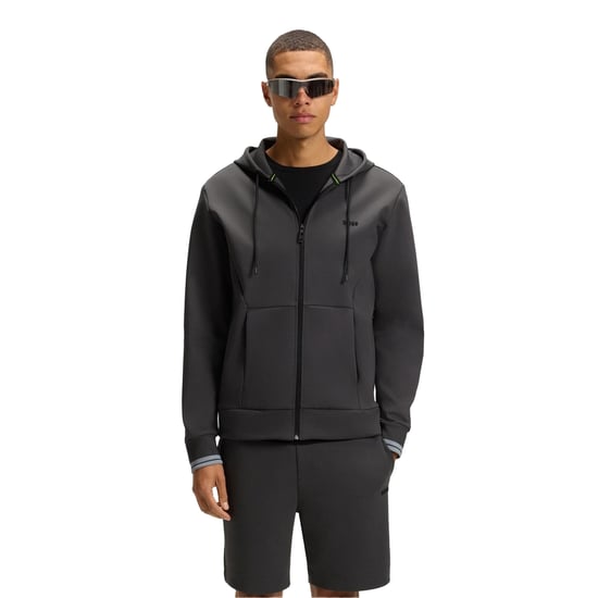 Boss - Hoodie mit durchgehendem Reißverschluss für Herren, Sport, Stretch (Dunkelgrau) - Image 1