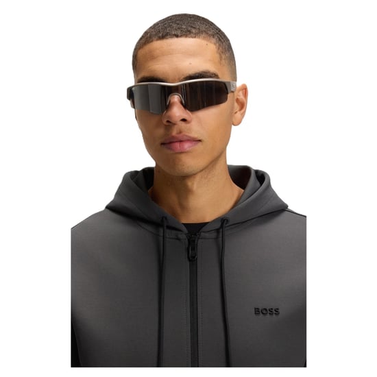 Boss - Hoodie mit durchgehendem Reißverschluss für Herren, Sport, Stretch (Dunkelgrau) - Image 4