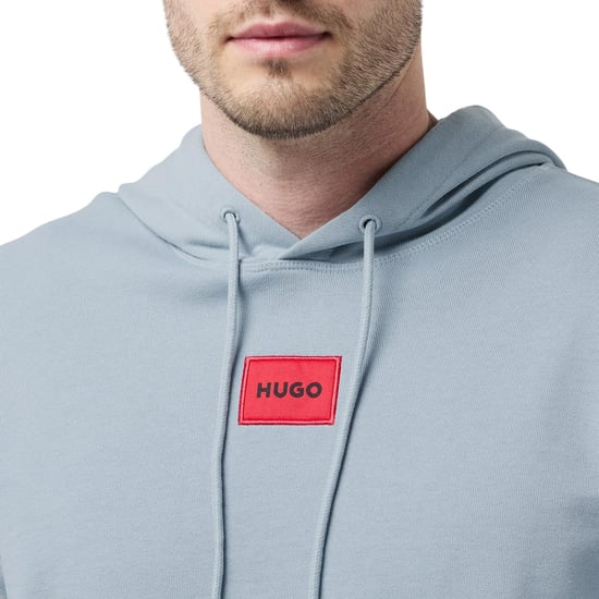 Hugo - Hoodie zum Überziehen für Herren, Baumwollmischung (Blau) - Image 4