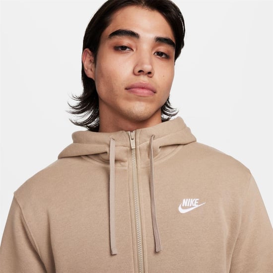 Nike - "Sportswear Club" Hoodie mit durchgehendem Reißverschluss für Herren (Khakigrün) - Image 3