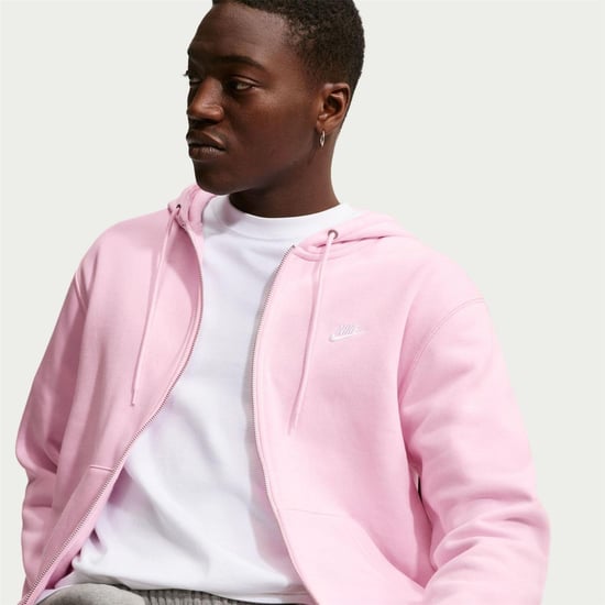 Nike - "Sportswear Club" Hoodie mit durchgehendem Reißverschluss für Herren (Schaum Pink) - Image 3