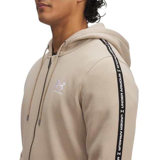 Under Armour - Hoodie mit durchgehendem Reißverschluss für Herren, Fleece, Ärmel mit Streifen (Khaki) - Image 3