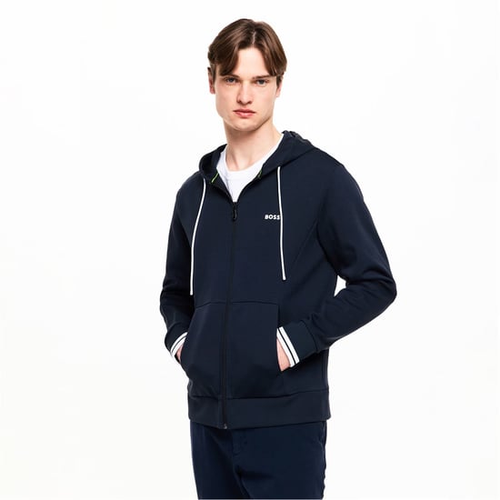 Boss - Hoodie mit durchgehendem Reißverschluss für Herren, Sport, Stretch (Dunkelblau) - Image 1