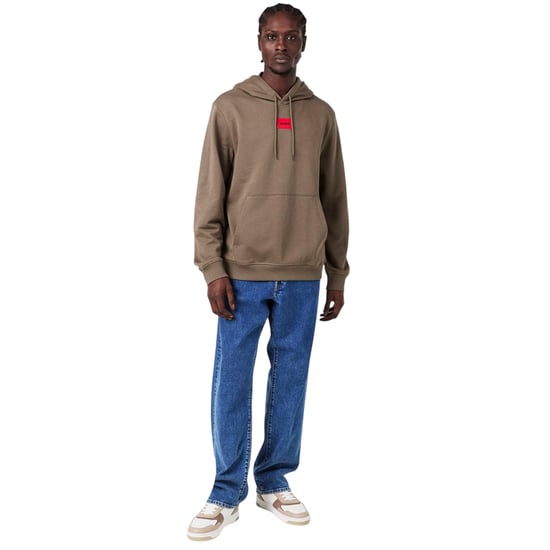 Hugo - Hoodie zum Überziehen für Herren, Baumwollmischung (Mittelgrau) - Image 1