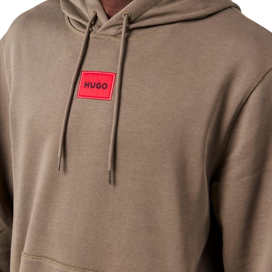 Hugo - Hoodie zum Überziehen für Herren, Baumwollmischung (Mittelgrau) - Image 4