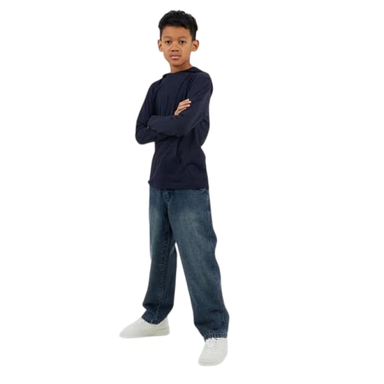Brave Soul - Kapuzenpullover für Jungen, angesetzte Ärmel (Reiches Marineblau) - Image 1