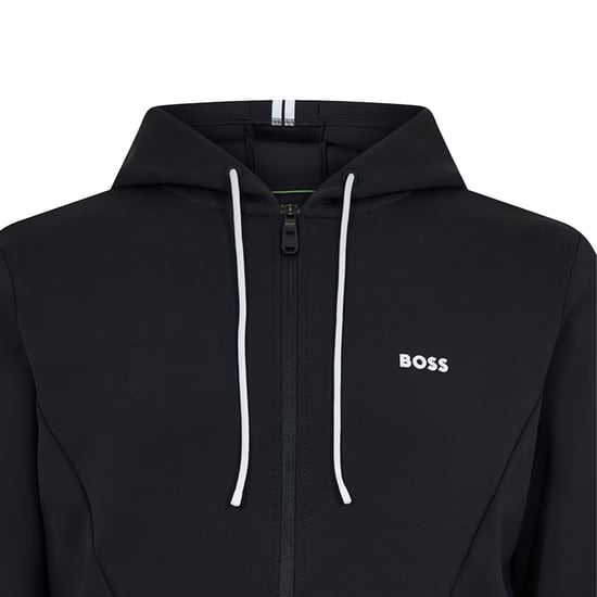 Boss - Hoodie mit durchgehendem Reißverschluss für Herren, Sport, Stretch (Schwarz) - Image 3