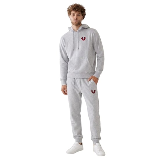 True Religion - Hoodie zum Überziehen für Herren (Grau meliert) - Image 1