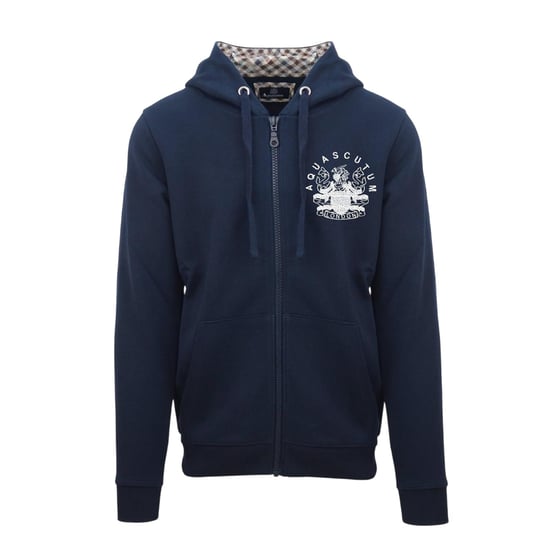 Aquascutum - Hoodie mit durchgehendem Reißverschluss für Herren, leger (Marine) - Image 1