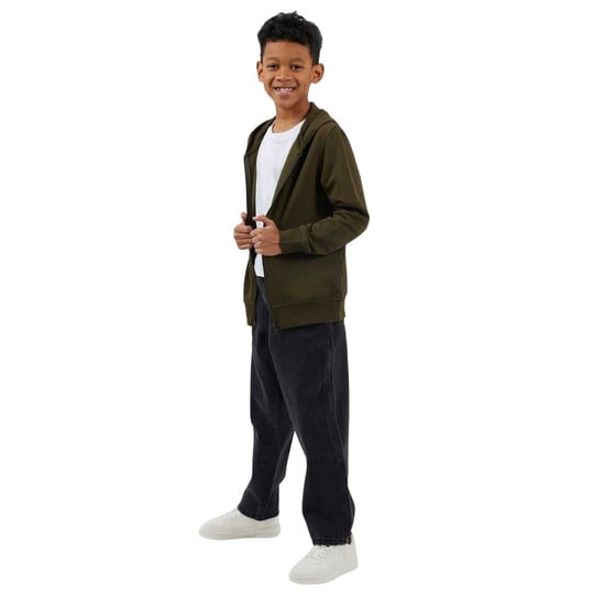 Brave Soul - Hoodie mit durchgehendem Reißverschluss für Jungen, Gerippter Ärmelaufschlag (Khaki) - Image 4