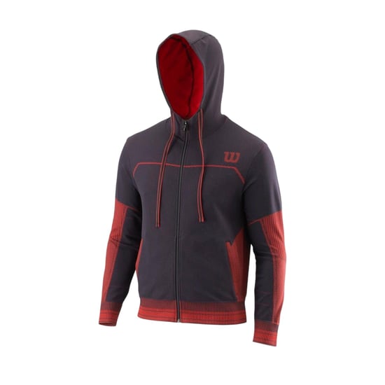 Wilson - "Rush" Hoodie mit durchgehendem Reißverschluss für Herren (Schwarz/Rot) - Image 1
