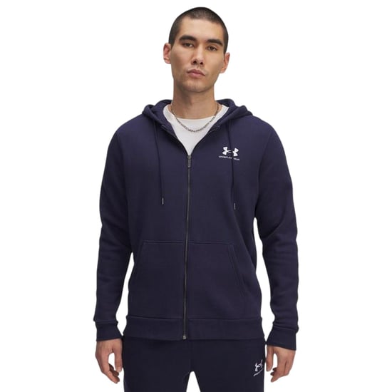 Under Armour - Hoodie mit durchgehendem Reißverschluss für Herren, Fleece, Ärmel mit Streifen (Mitternachtsblau/Weiß) - Image 1