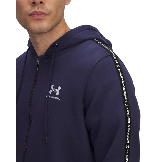 Under Armour - Hoodie mit durchgehendem Reißverschluss für Herren, Fleece, Ärmel mit Streifen (Mitternachtsblau/Weiß) - Image 3