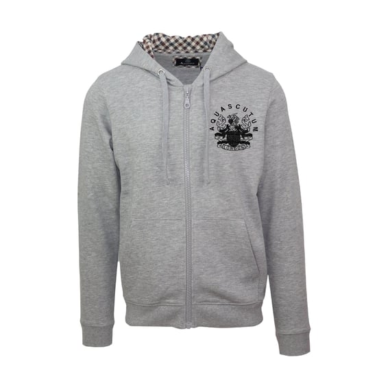 Aquascutum - Hoodie mit durchgehendem Reißverschluss für Herren, leger (Grau) - Image 1