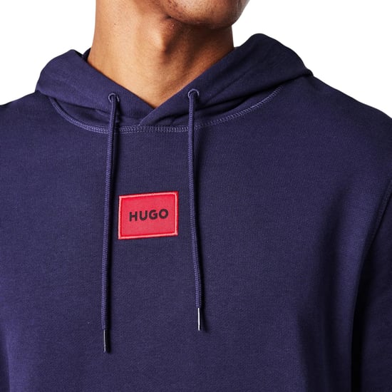 Hugo - Hoodie zum Überziehen für Herren, Baumwollmischung (Marine) - Image 4