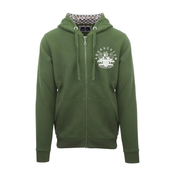 Aquascutum - Hoodie mit durchgehendem Reißverschluss für Herren, leger (Militärgrün) - Image 1