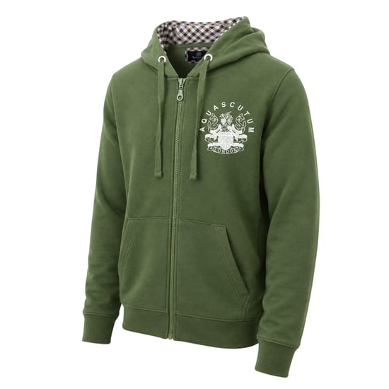 Aquascutum - Hoodie mit durchgehendem Reißverschluss für Herren, leger (Militärgrün) - Image 3