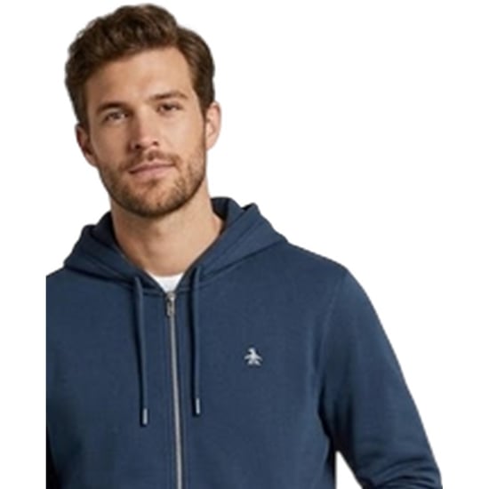 Original Penguin - Hoodie mit durchgehendem Reißverschluss für Herren, Baumwolle, Langärmlig (warmes Blau) - Image 3